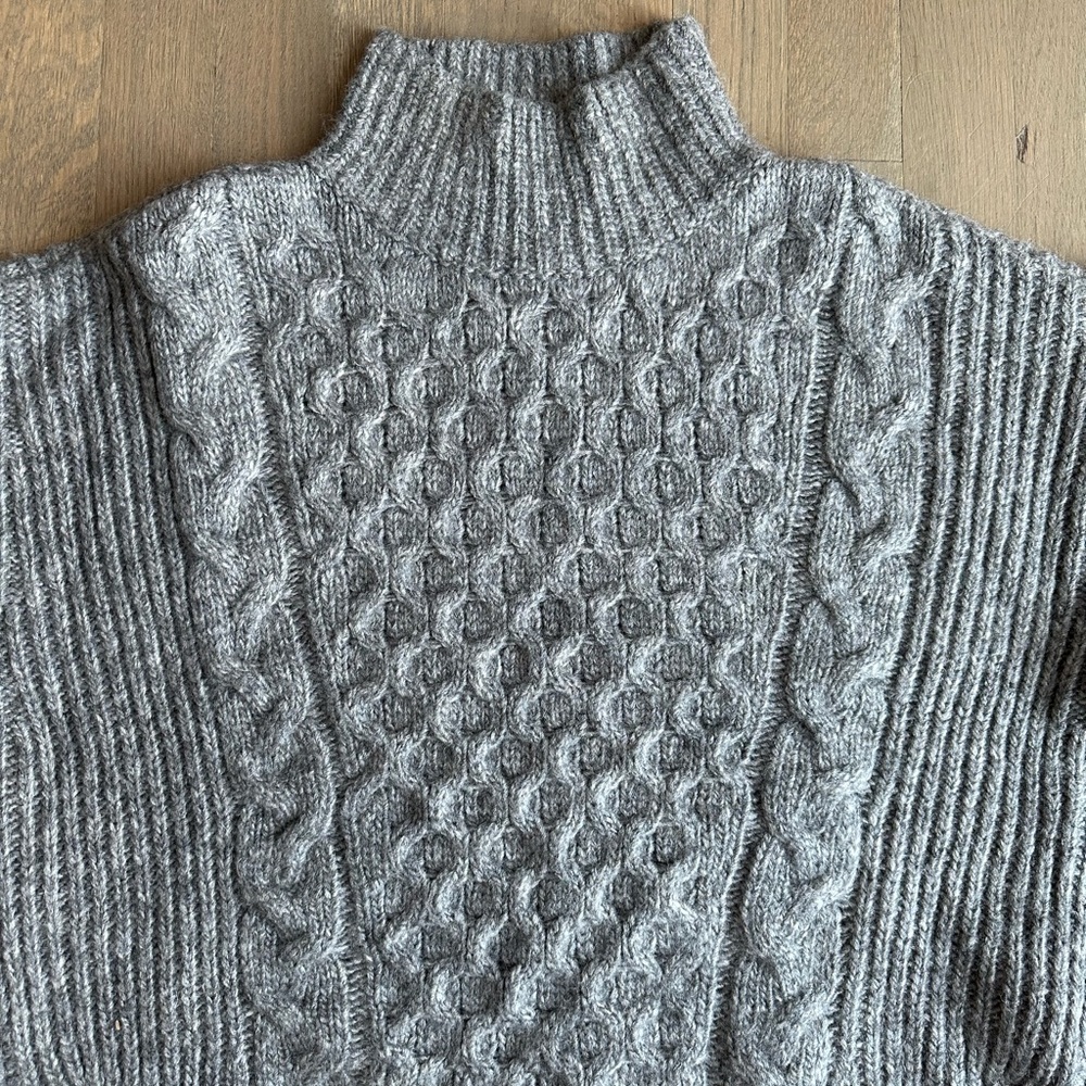 Abercrombie Women’s Knit Mock Neck Sweater, Gray